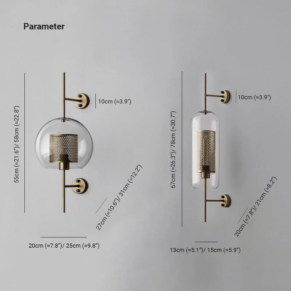 Oneal Industriële LED Wandlamp - Zilver/Goud - Binnen - Metaal/Glas - immagine 5