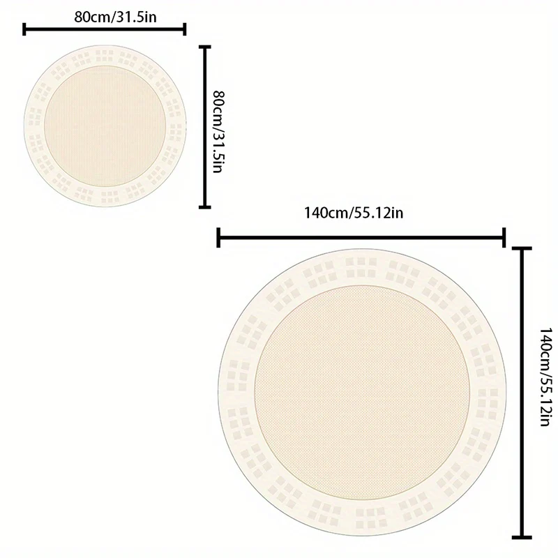 Elegante Crème Ronde Vloerkleed - Zacht, Antislip, Machine Wasbaar - Perfect voor Woonkamer, Slaapkamer en Thuisbureau - immagine 7