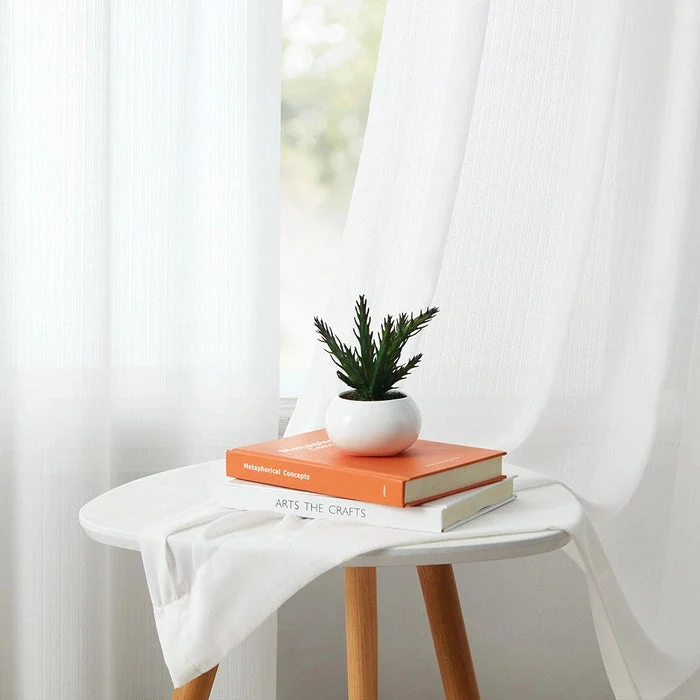 Lumi - Oogjes Design Minimalistische Voile-gordijn, Woonkamer - immagine 4