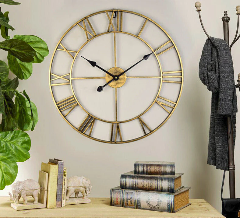 Grote Retro Wandklok van IJzer in Vintage Stijl - immagine 3