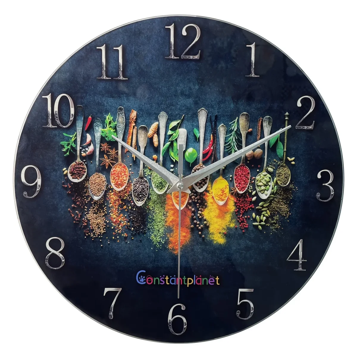 SpiceTime - Luxe Stille Wandklok met Kruidenpatroon - immagine 2