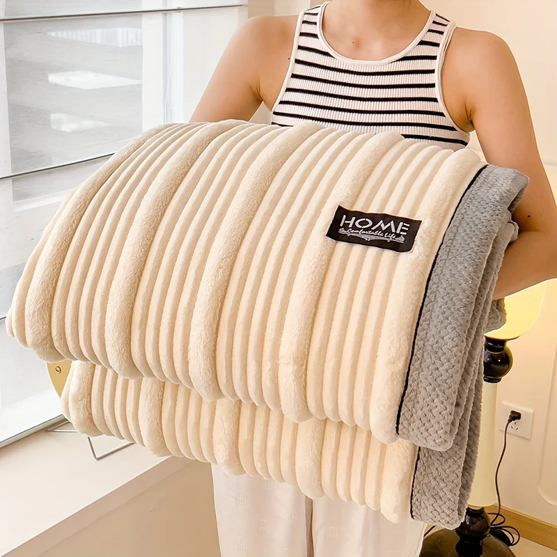 Ultra-Zachte Coral Fleece Deken - Dikke & Warme Deken voor Alle Seizoenen, Ideaal voor Bed, Kantoor en Bank - Gemengde Kleuren - immagine 6