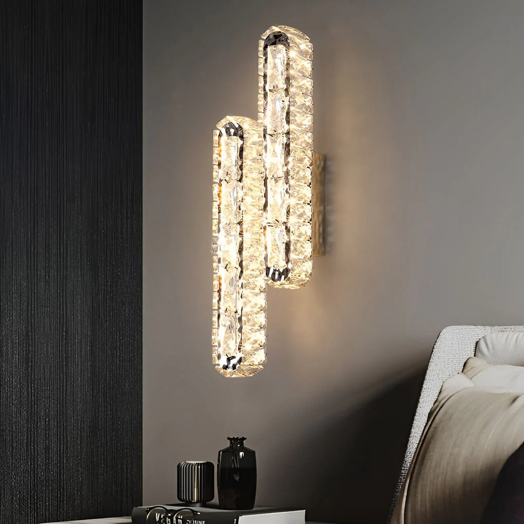CrystalLux - Dubbele LED Kristallen Wandlamp met Dimbare Functie - immagine 2