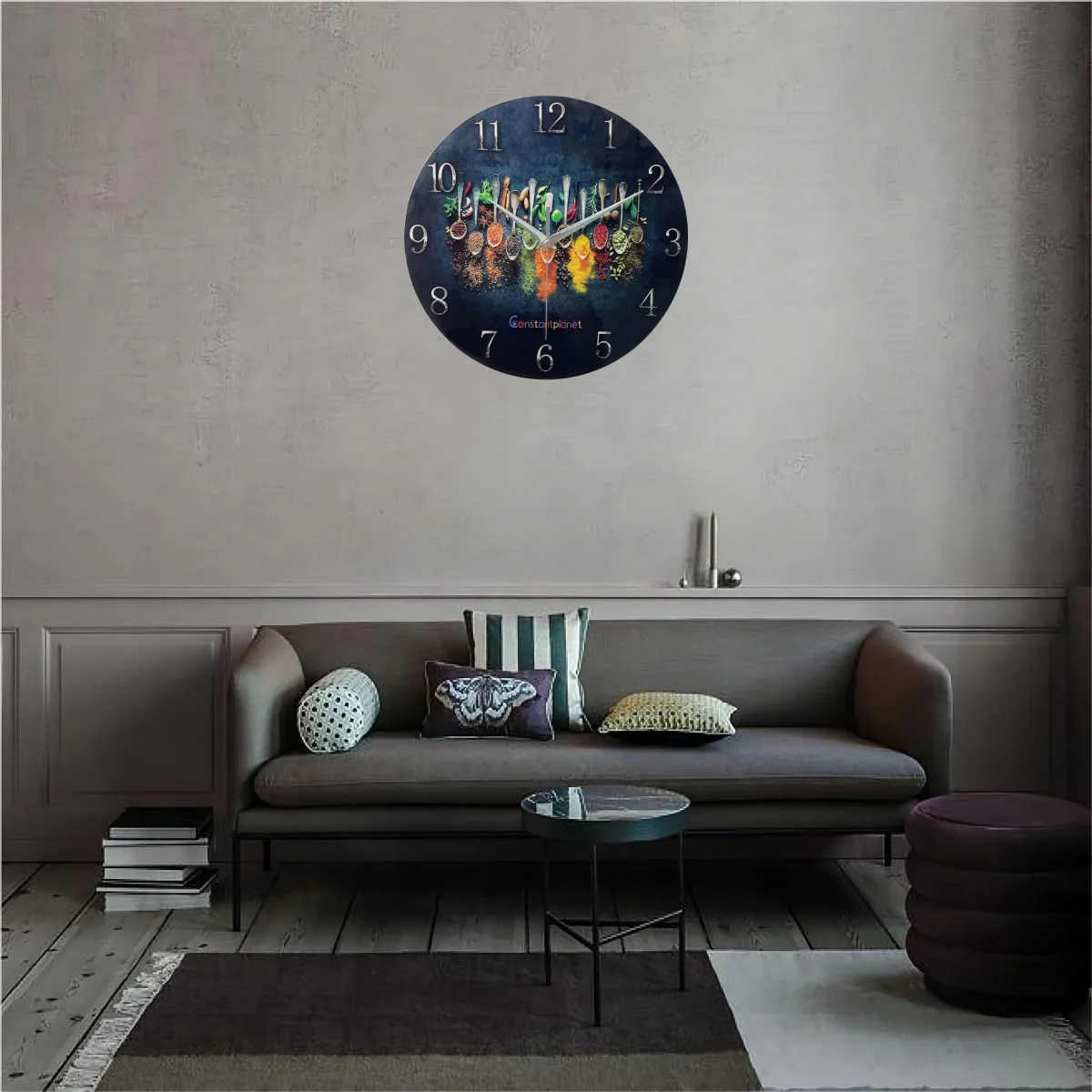 SpiceTime - Luxe Stille Wandklok met Kruidenpatroon - immagine 6