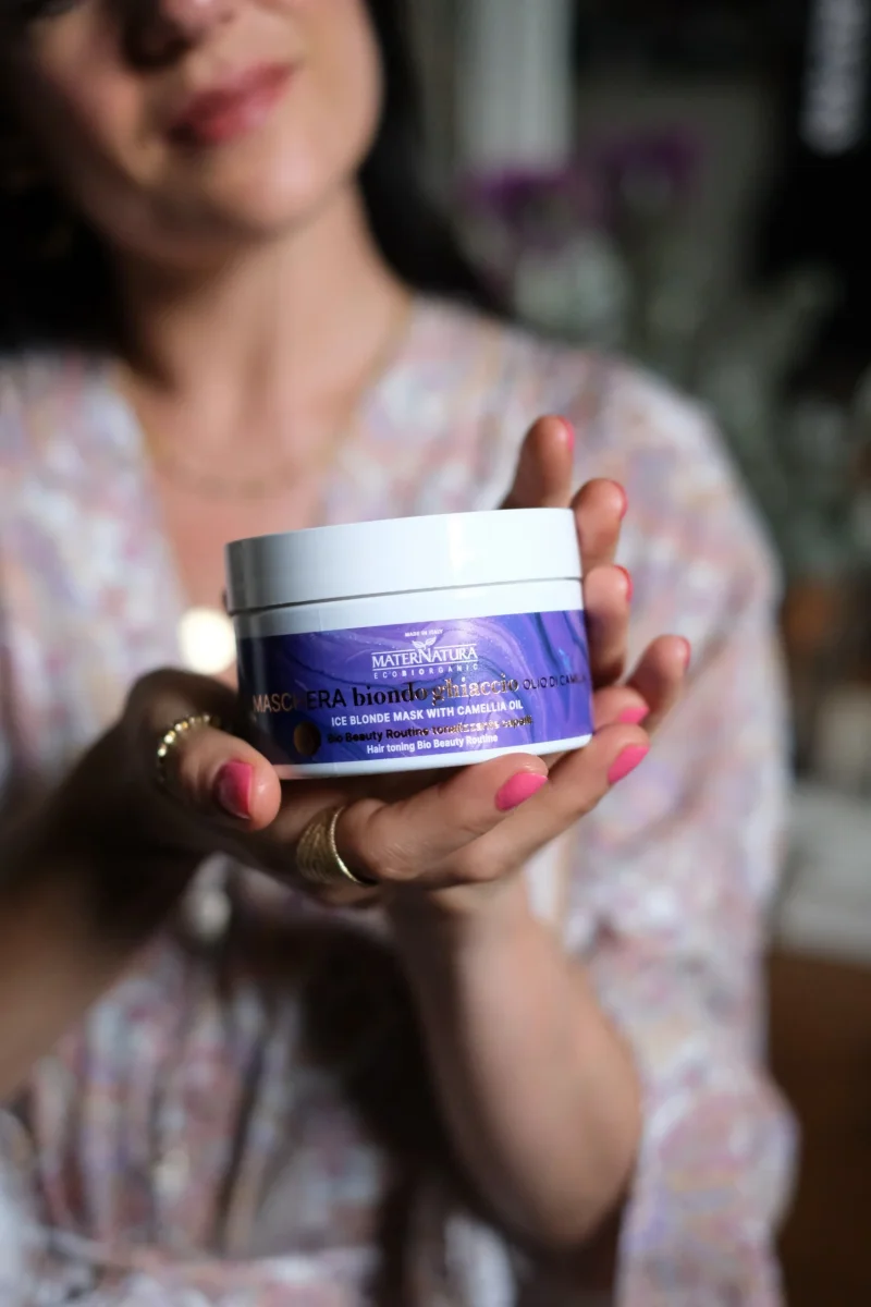 Maschera Tonalizzante Capelli Biondo Ghiaccio all'Olio di Camelia - immagine 2