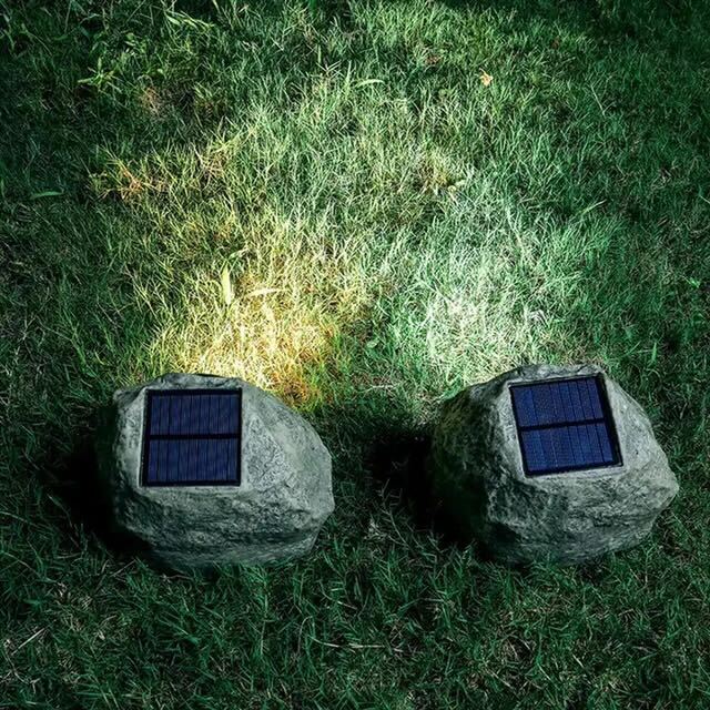 SolarRock - Solar Tuinlamp in Steenlook – Weerbestendige LED Buitenverlichting met Zonnepaneel - immagine 5