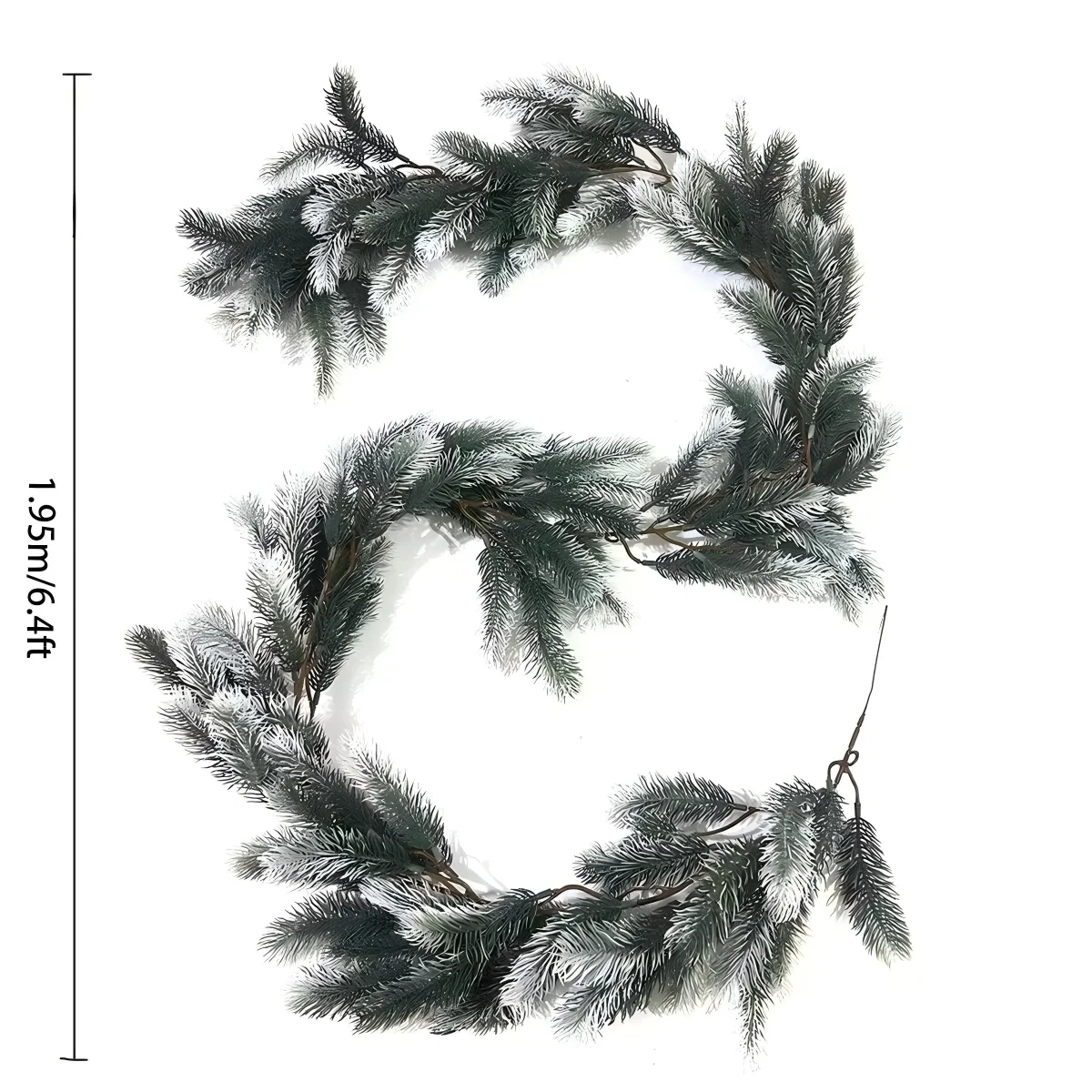 HolidayGarland - 195 cm Kerstspar Guirlande met Witte Accenten, Binnen/Buiten Decoratie - immagine 6