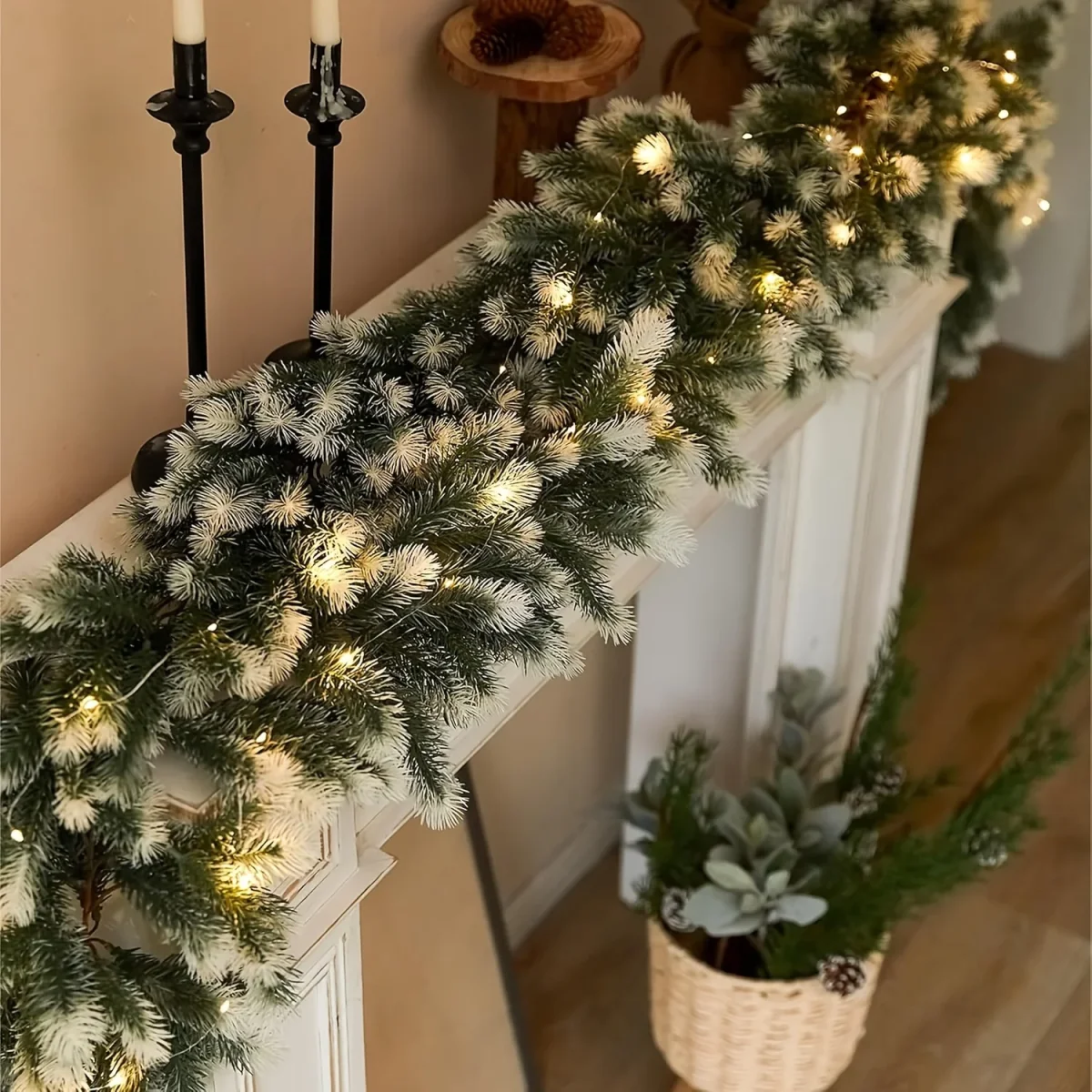 HolidayGarland - 195 cm Kerstspar Guirlande met Witte Accenten, Binnen/Buiten Decoratie - immagine 2