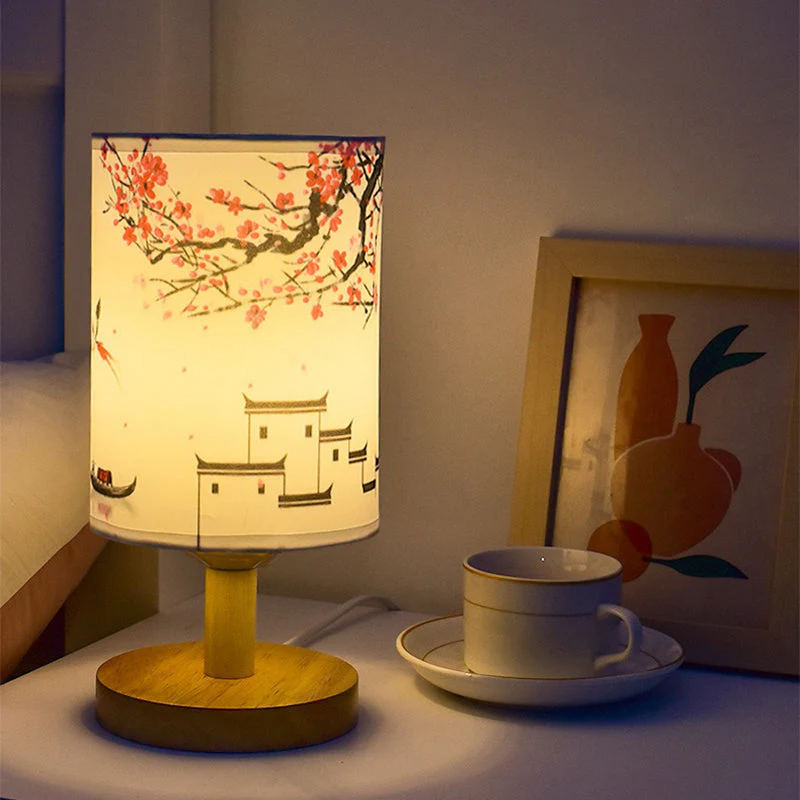 ZenGlow - Decoratieve Japanse Tafellamp met Houten Basis – Sfeerverlichting - immagine 5