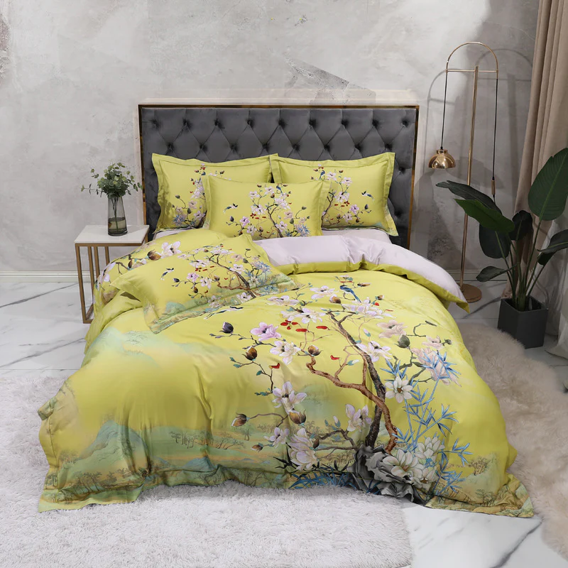 Dekbedovertrek Bloemenprint Vintage Stijl Beddengoed Set - immagine 2